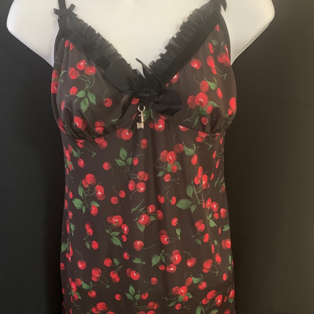 Cherries 🍒 on black lingerie